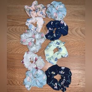 Bundle of flower scrunchies
